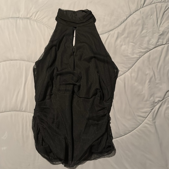 WHBM. Black Mesh. Mock neck top. S. - Picture 4 of 6